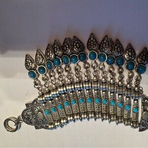 Silver and Blue colored Women's Ankle Bracelet